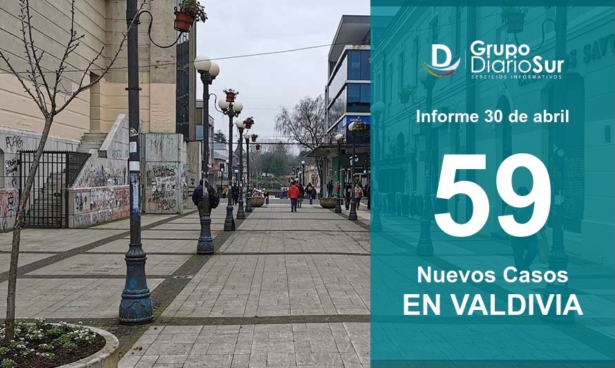Valdivia sumó 59 contagios y aumentó en 19 sus casos activos