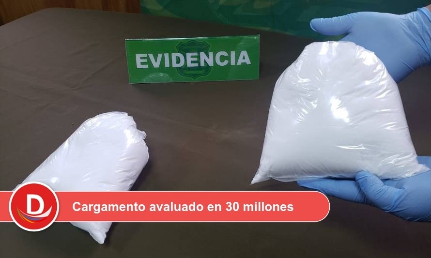 Carabineros del OS7 Valdivia logra el mayor decomiso de cocaína en lo que va del año