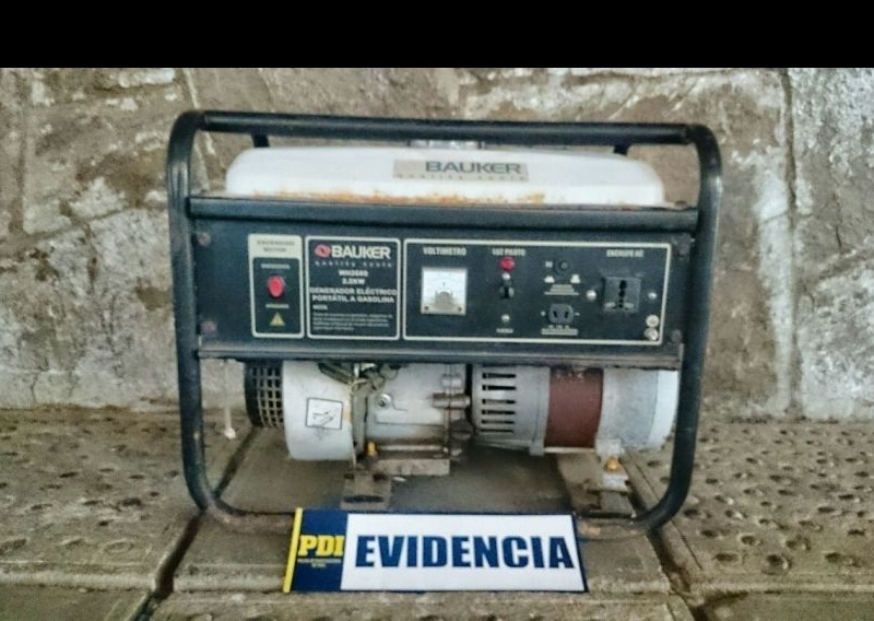 Recuperan generador eléctrico que había sido robado desde una casa en Valdivia