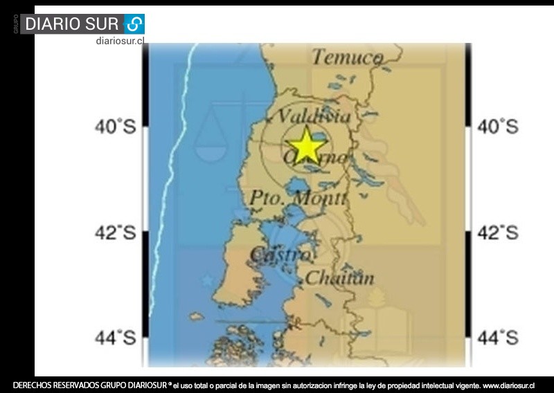 Temblor precedido por ruido subterráneo afectó a las regiones de Los Ríos y Los Lagos