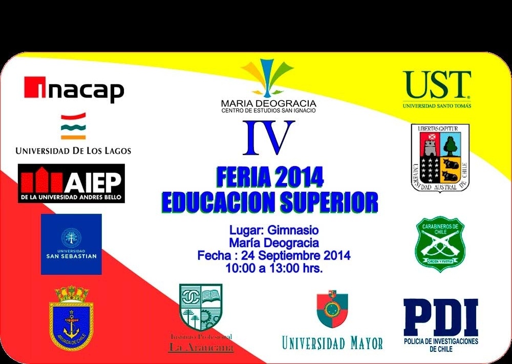 Mañana IV Feria de Educación Superior en el Colegio María Deogracia