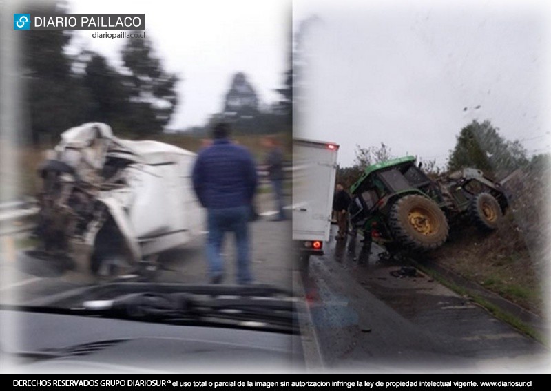 Tractor agrícola y vehículo menor protagonizaron fuerte accidente en el sector Choroico
