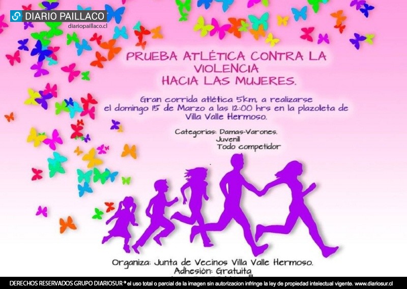 Prueba Atlética contra la Violencia hacia las Mujeres en Paillaco busca reunir a corredores de toda la Región