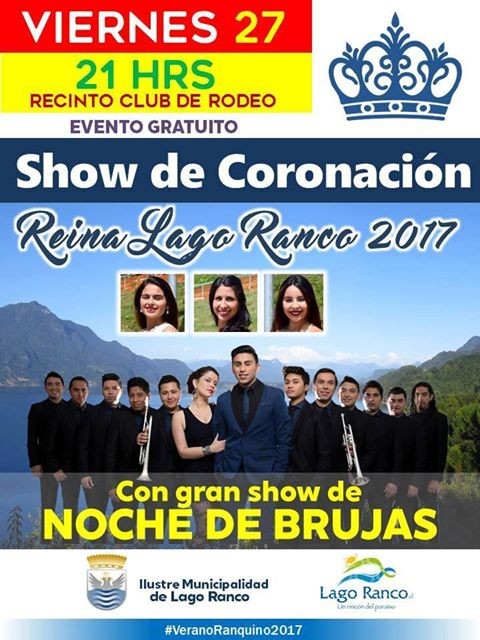 Esta noche Lago Ranco coronará a su reina y disfrutará junto a "Noche de Brujas"