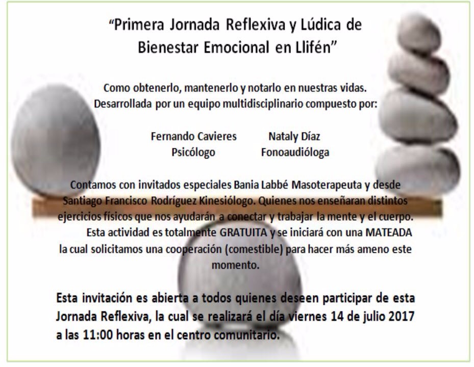  Equipo multidisciplinario realizará jornada de bienestar emocional este viernes en Llifén